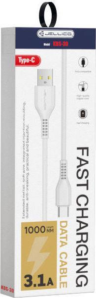 Kabel USB Jellico USB-C - USB-C 1 m Biały (6973771101082)