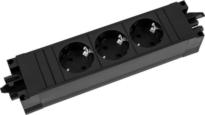 Bachmann 906.18818 rozgałęziacz 3 x gniazdo sieciowe Wewnętrzna Czarny