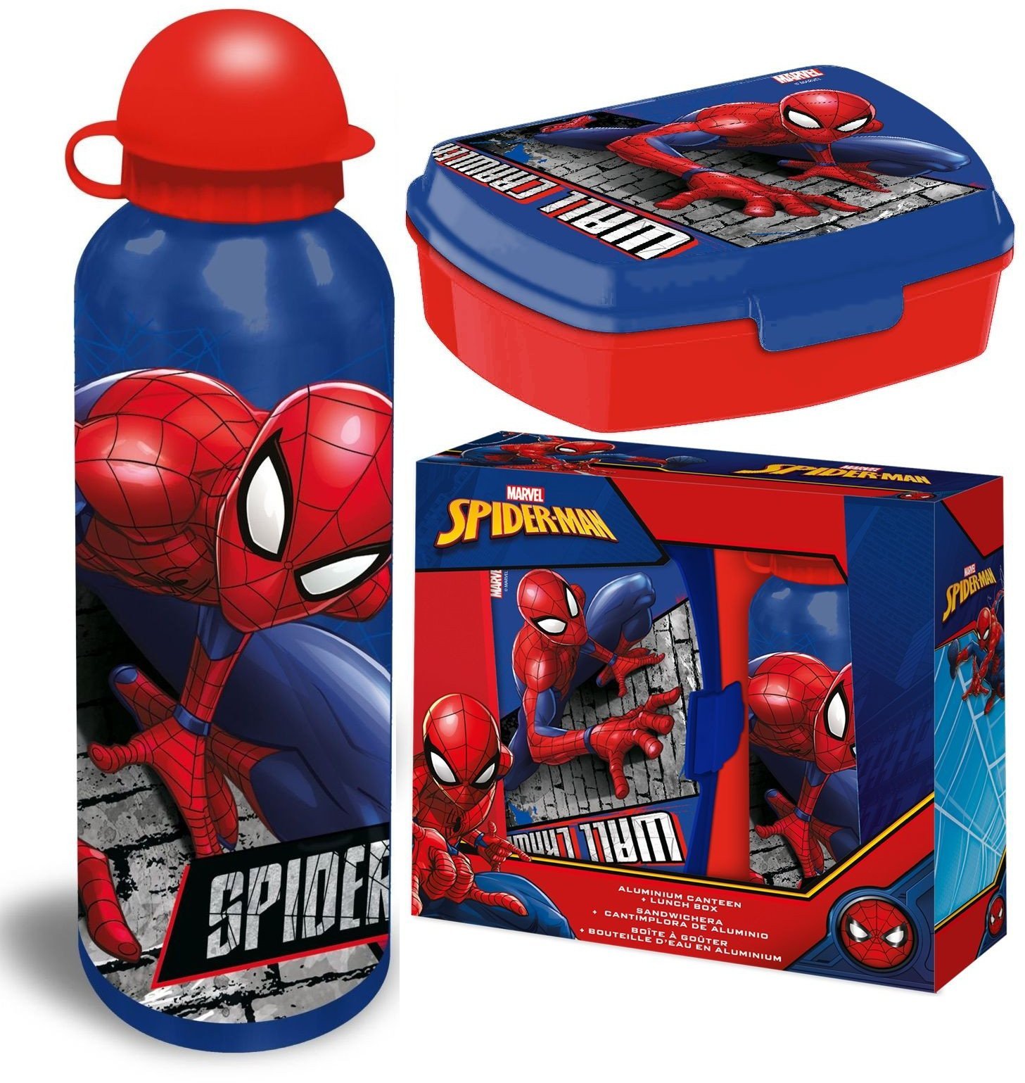 Zestaw 2w1 Śniadaniówka LunchBox Bidon Dla Dziecka do Szkoły Spider-Man / SP50006