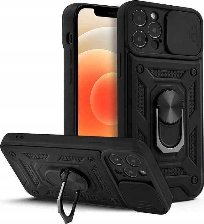 Hello Case Etui do Realme C67 4G (Czarne, Pancerne, Armor Case, Obudowa, Holder, Ring)