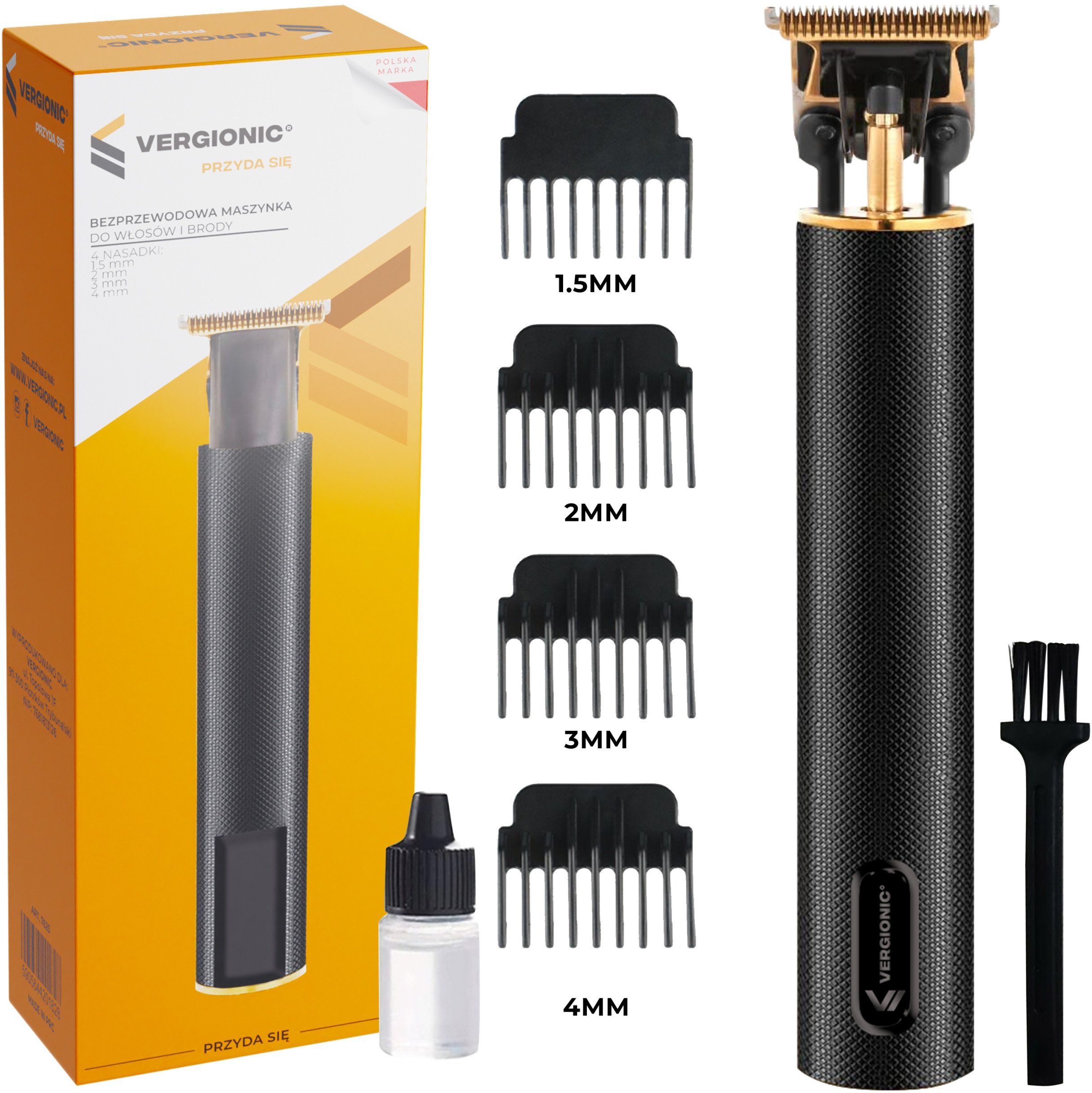 Bezprzewodowa maszynka do włosów i brody Li-ion VERGIONIC zestaw