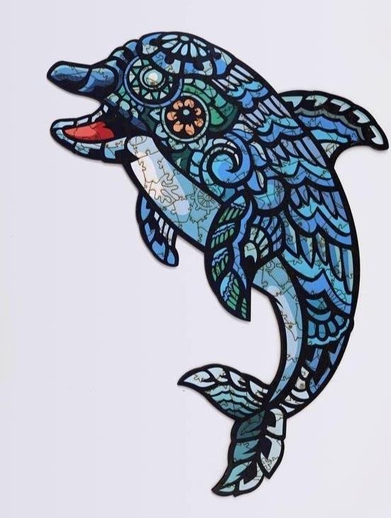 PuzzleOK Puzzle drewniane eko 84 Delfin A4