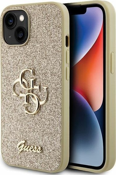 Guess GUHCP15SHG4SGD iPhone 15 6.1" złoty/gold hardcase Glitter Script Big 4G