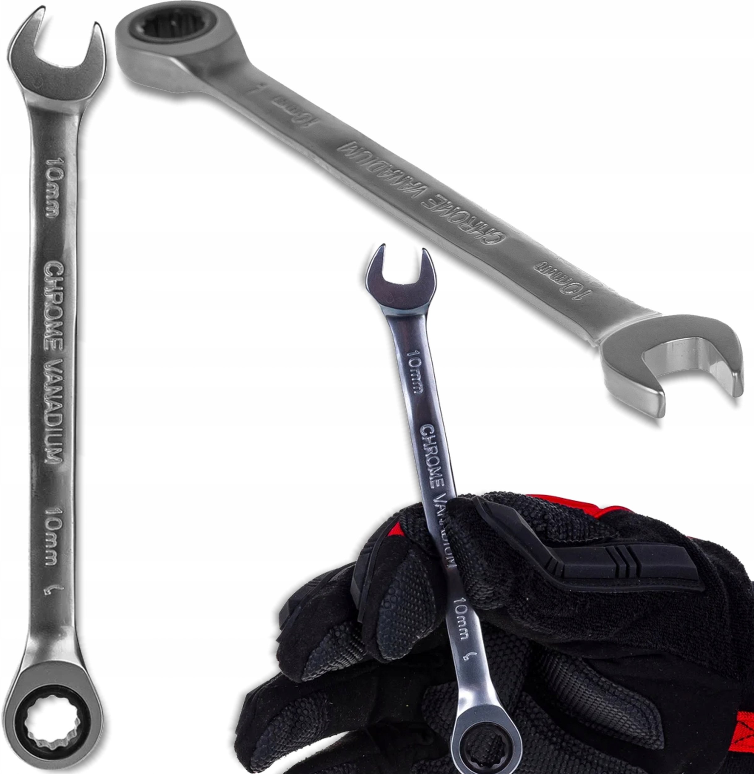 Klucz płasko-oczkowy grzechotkowy 10mm