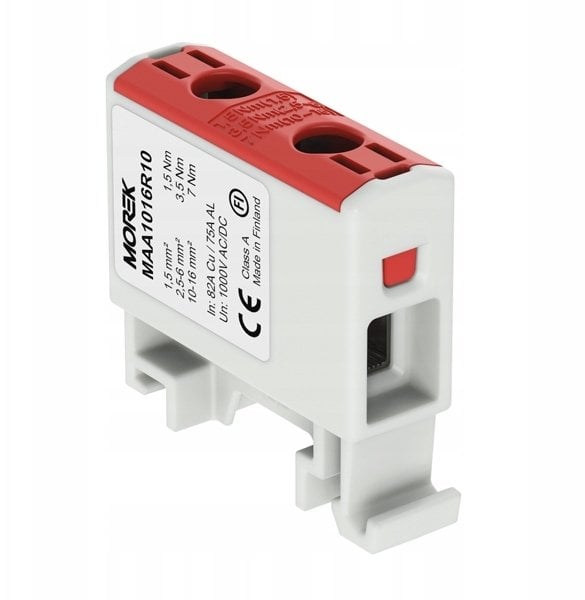 MOREK Złączka OTL16 czerwony kolor 1xAl/Cu 1,5-16mm2 1000V AC / 1500V DC Zacisk uniwersalny MAA1016R10