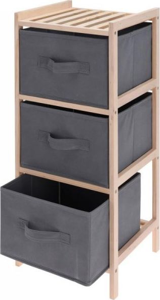 Dekoracja domu Regał 3 poziomowy drewniany z szufladami