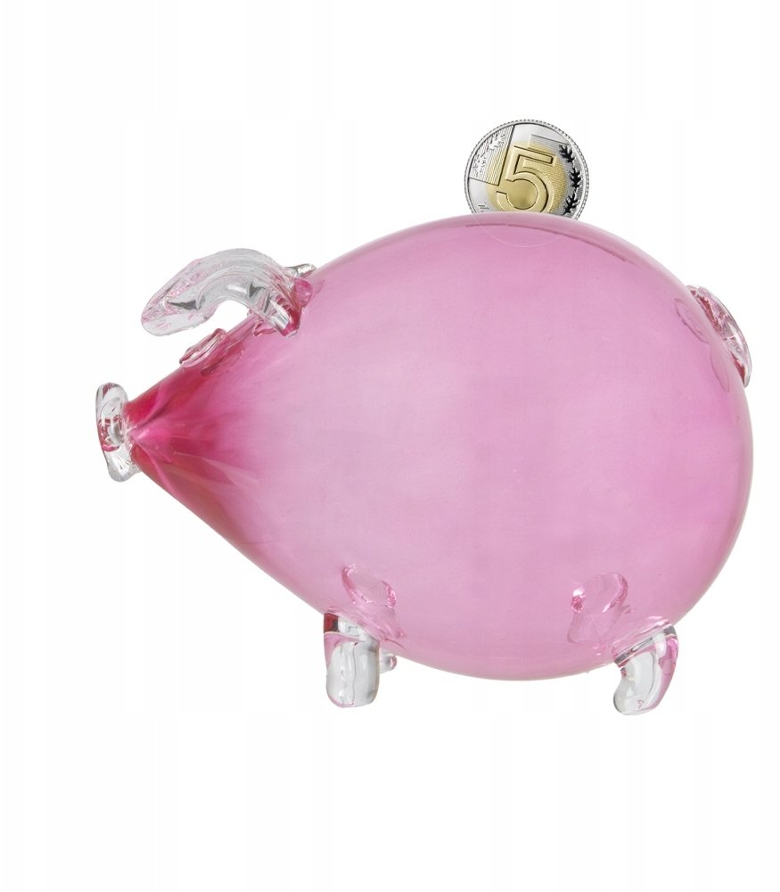 Cup&You ŚWINKA SKARBONKA RÓŻOWA duża szklana dla dziewczynki