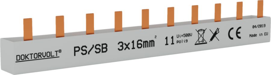 Doktorvolt Szyna łączeniowa sztyftowa PS/S 3F 11Mod 16mm2 5149