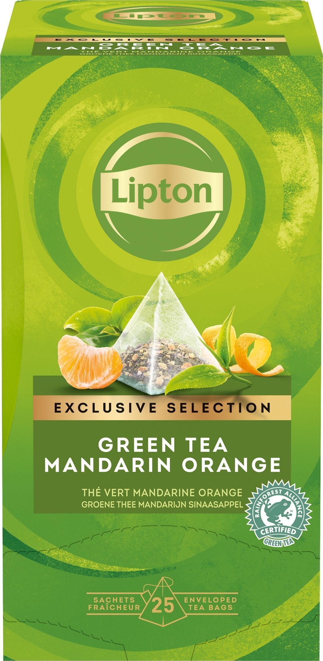 Lipton Herbata Exclusive Selection o smaku mandarynki i pomarańczy, piramidki, 25 kopert
