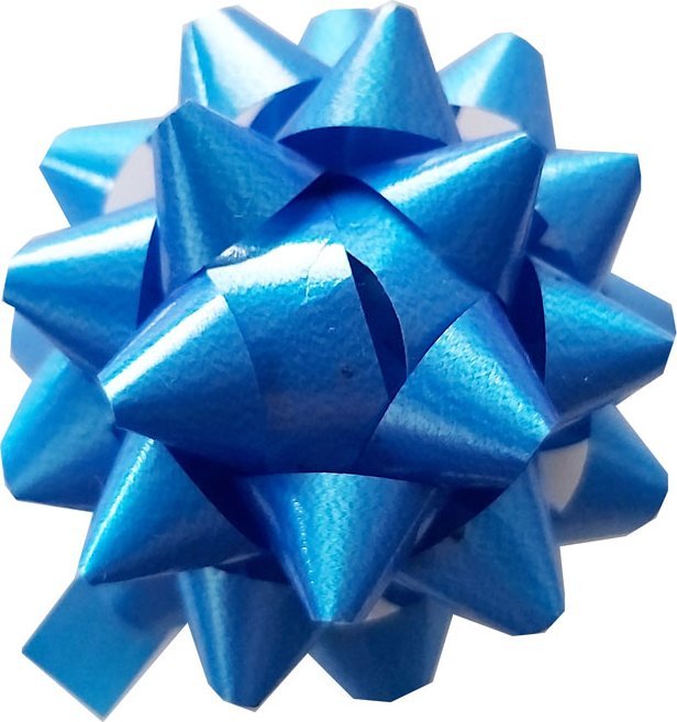 Rozetka KOKARDA do prezentów 6,5cm Niebieska K3