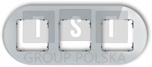 15-12-IRSO-3 ICON Ramka uniwersalna potrójna okrągła - efekt szkła (ramka: szara spód: czarny) 15-12-IRSO-3