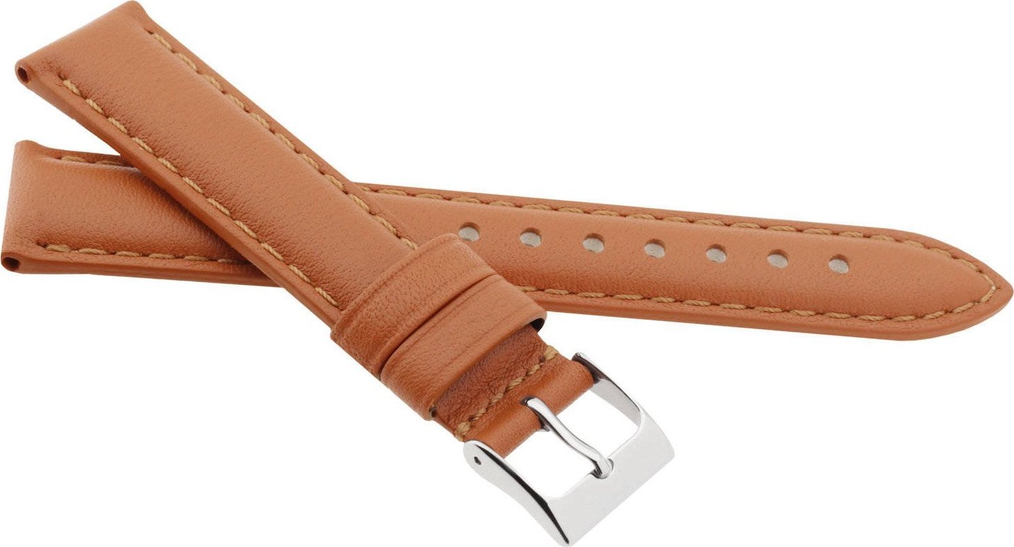 JVD Skórzany pasek do zegarka 18 mm JVD R41310-18 jasnobrązowy