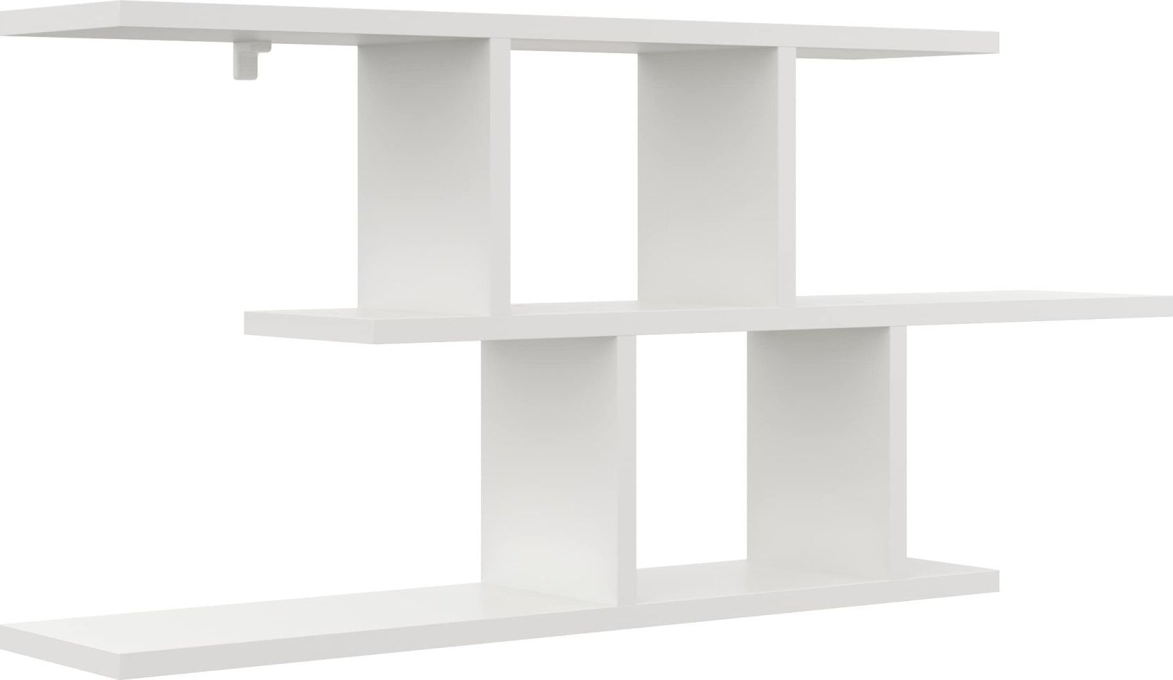 Tyletegotu Półka wisząca, asymetryczne przegrody, 100x18x45 cm, biały, mat