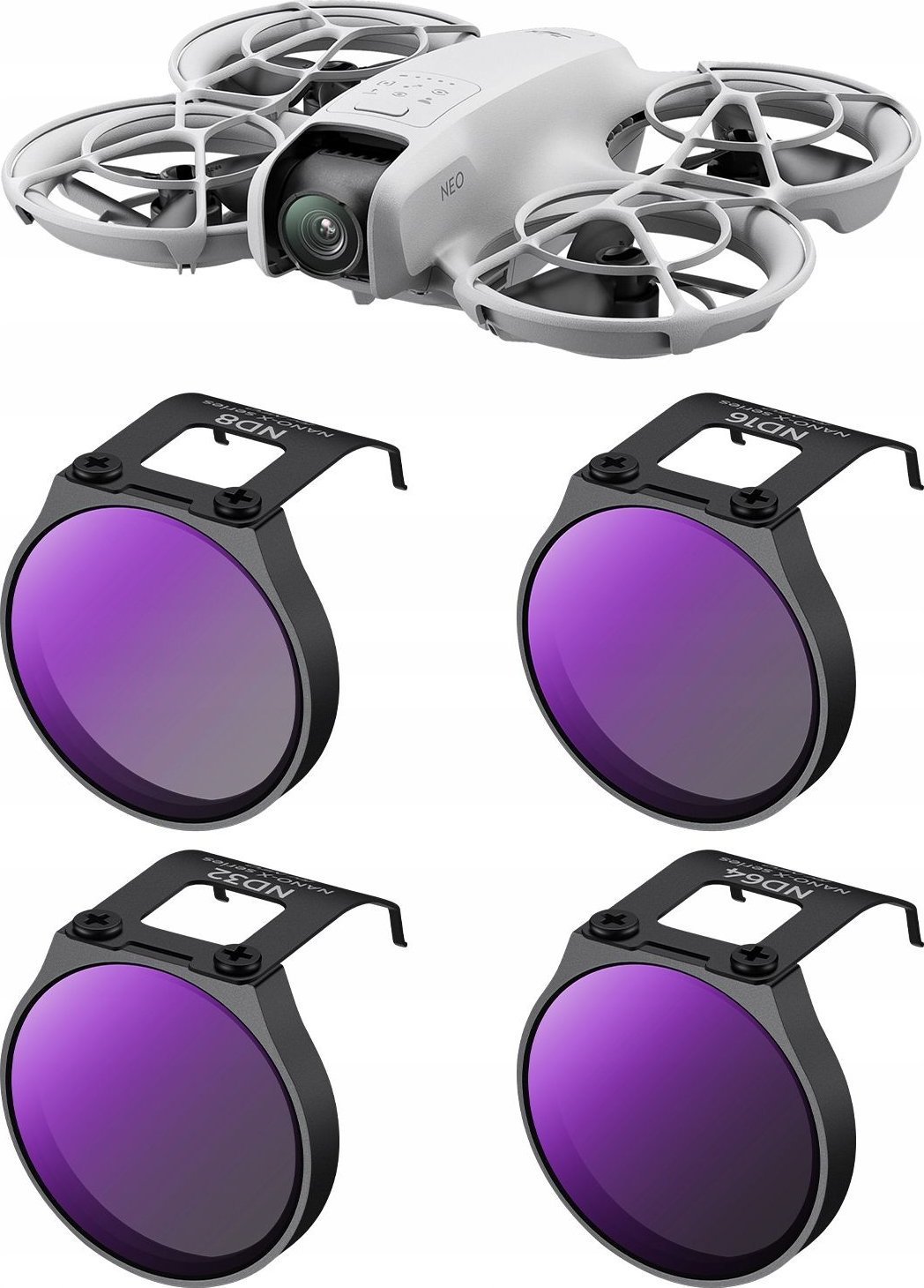Kf Zestaw Filtrów Szarych ND 4w1 Filtr ND8 ND16 ND32 ND64 do Drona DJI NEO K&F / SKU.2329