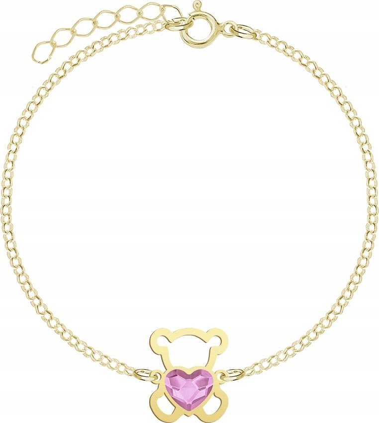 Radziszewska Jewellery Pozłacana Bransoletka z MISIEM DEDYKACJA GRATIS