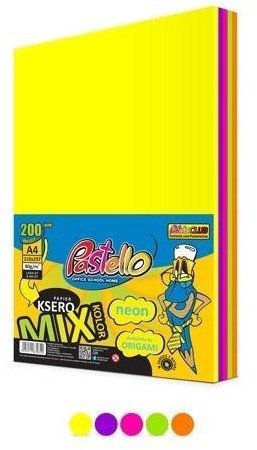 Papier ksero A4 75g 5 kolorów 200 arkuszy neon