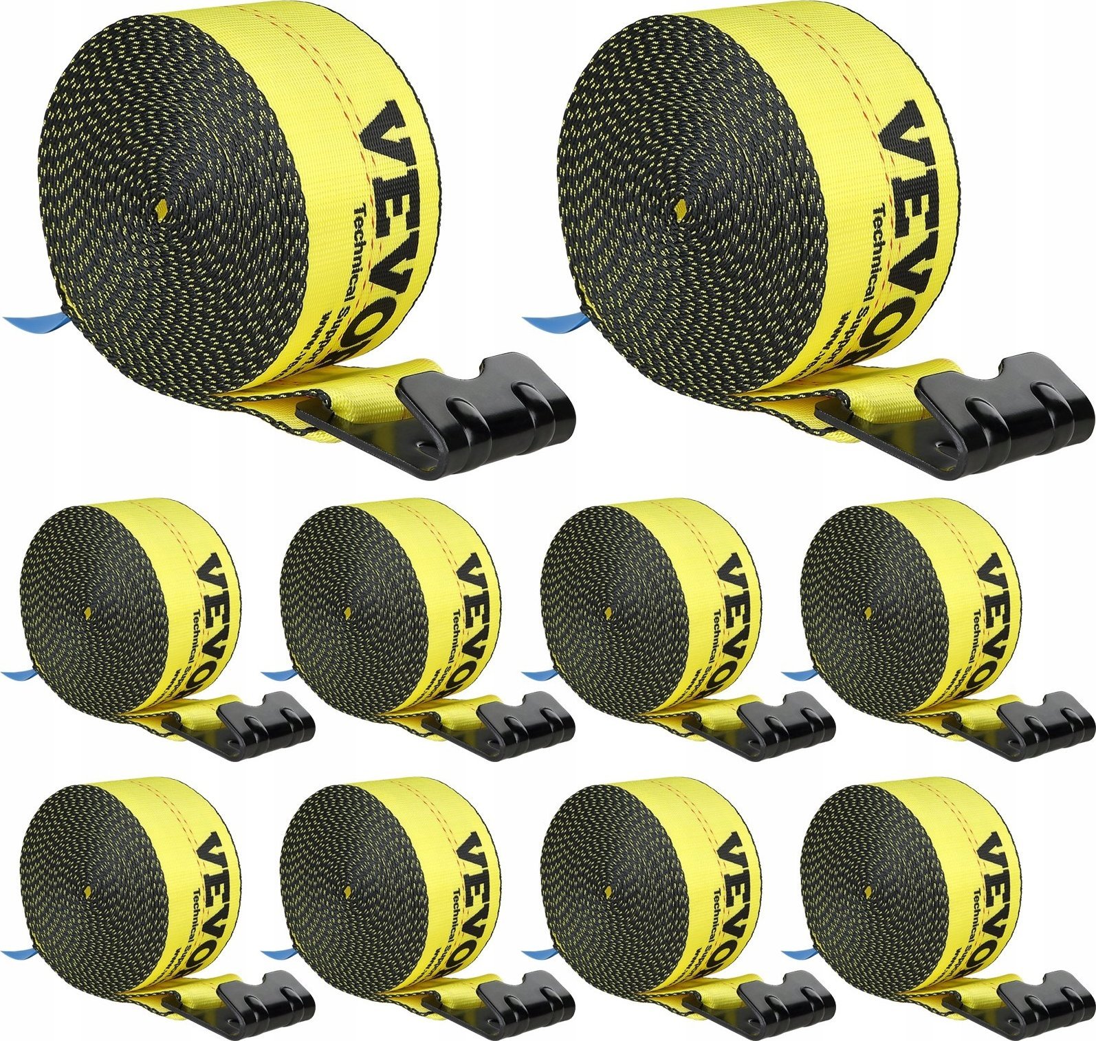 Vevor Zestaw Pasów do Wyciągarki 9.1 m Żółte 10 sztuk