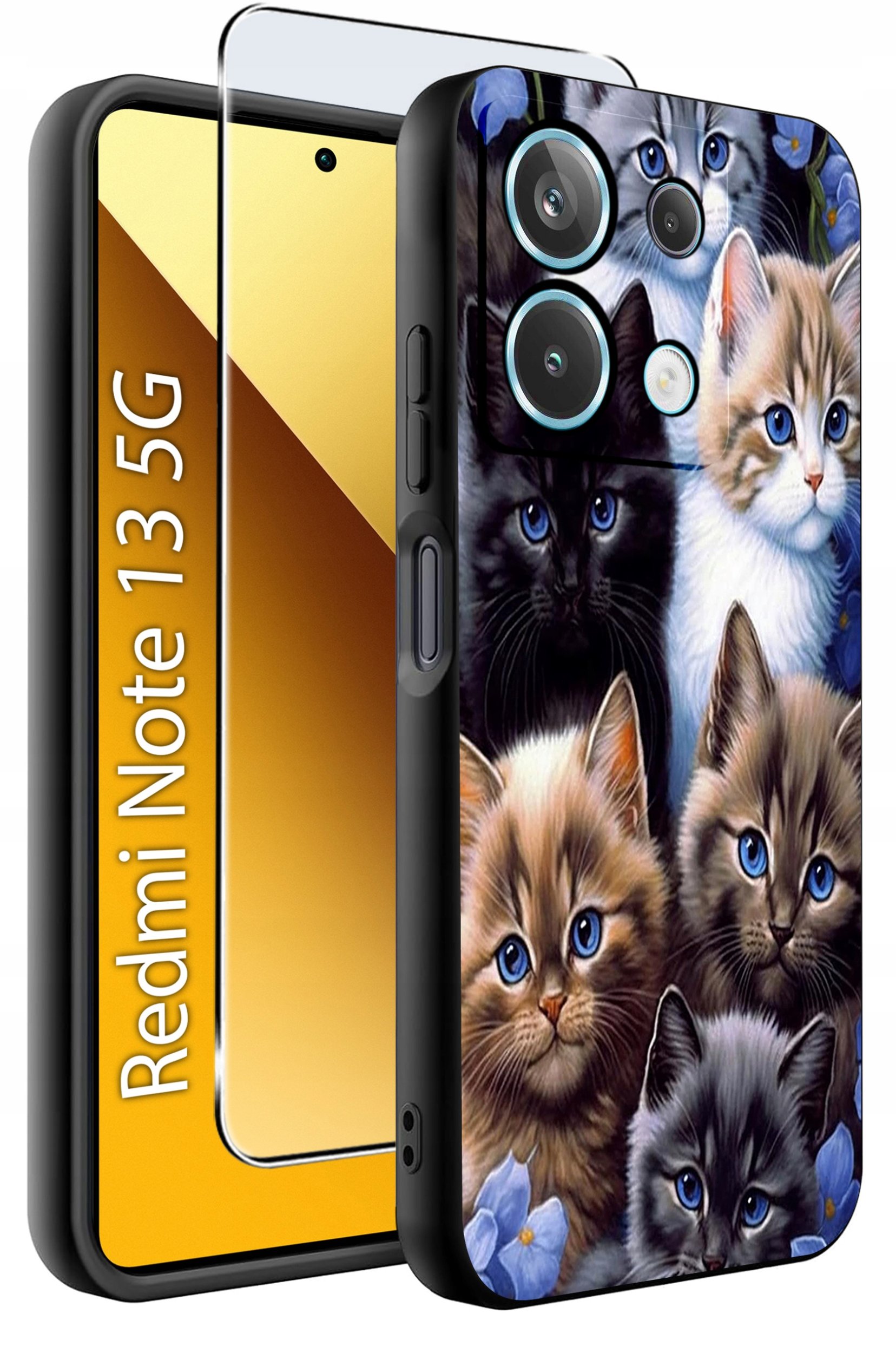 ETUI do Xiaomi Redmi Note 13 5G WZORY |SILIKONOWE MATT CASE +SZKŁO 9H