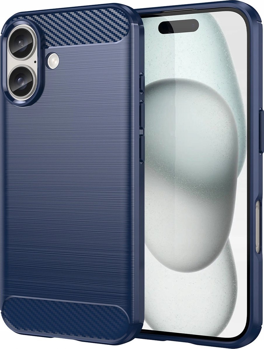 Hurtel Etui silikonowe Carbon Case do iPhone 16 - niebieskie