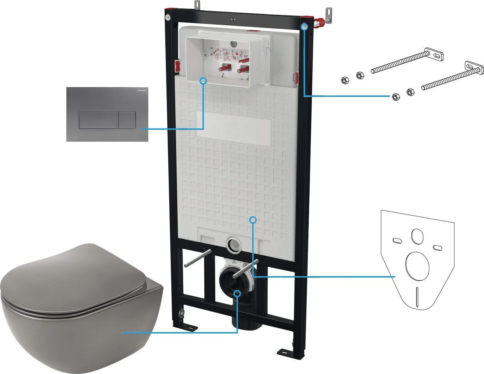 Deante Zestaw WC podtynkowy 6 w 1