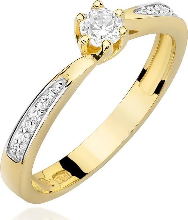Best Diamonds złoty pierścionek z brylantem 0.20ct 18