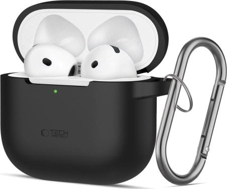 Tech-Protect TECH-PROTECT SILICONE HOOK APPLE AIRPODS 4 BLACK