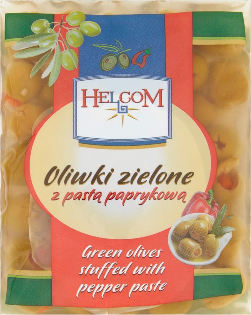 Greek Trade Helcom Oliwki zielone z pastą paprykową 195 g