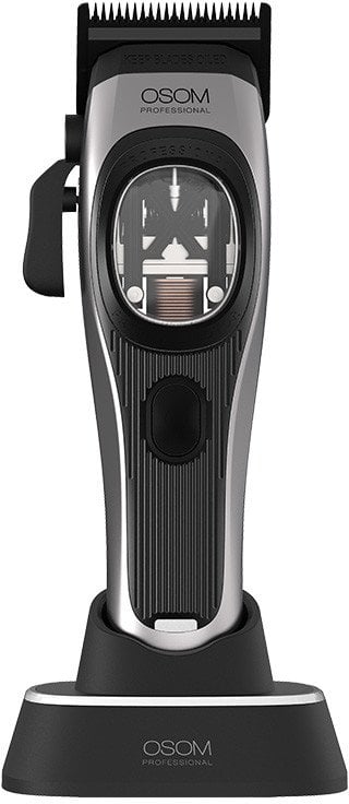 Profesionali plaukų kirpimo mašinėlė OSOM Professional PRIME Cordless Hair Clipper OSOMP01GR, pilkos spalvos