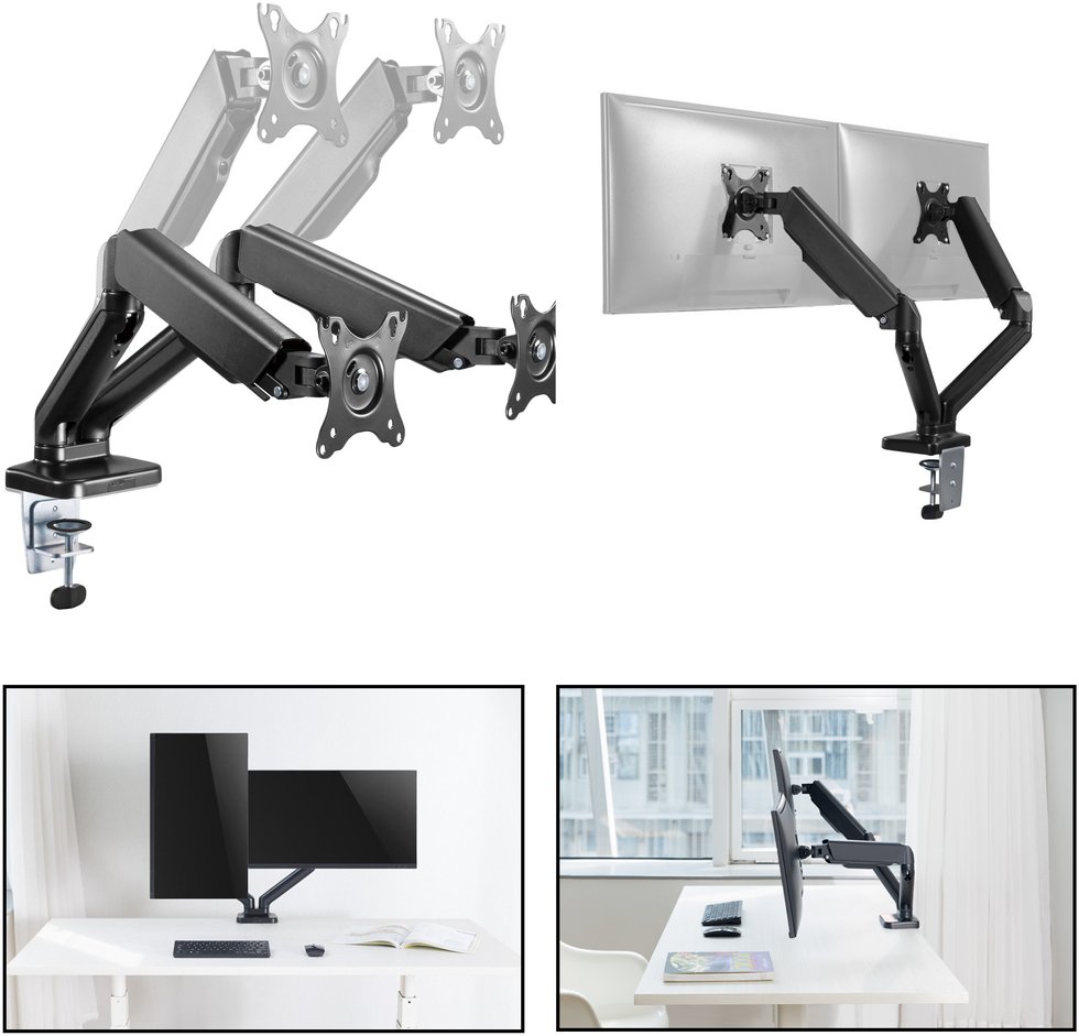 Statyw ramię do monitora 17- 32 podwójny na dwa ekrany Audizio MAD20G czarny one size