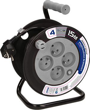 Orno Przedłużacz bębnowy MINI 4 x 230V / PVC 3 x 1mm szary 15m (OR-AE-1339/G)