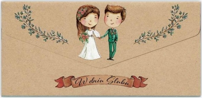 Karnet-koperta Ślub kraft