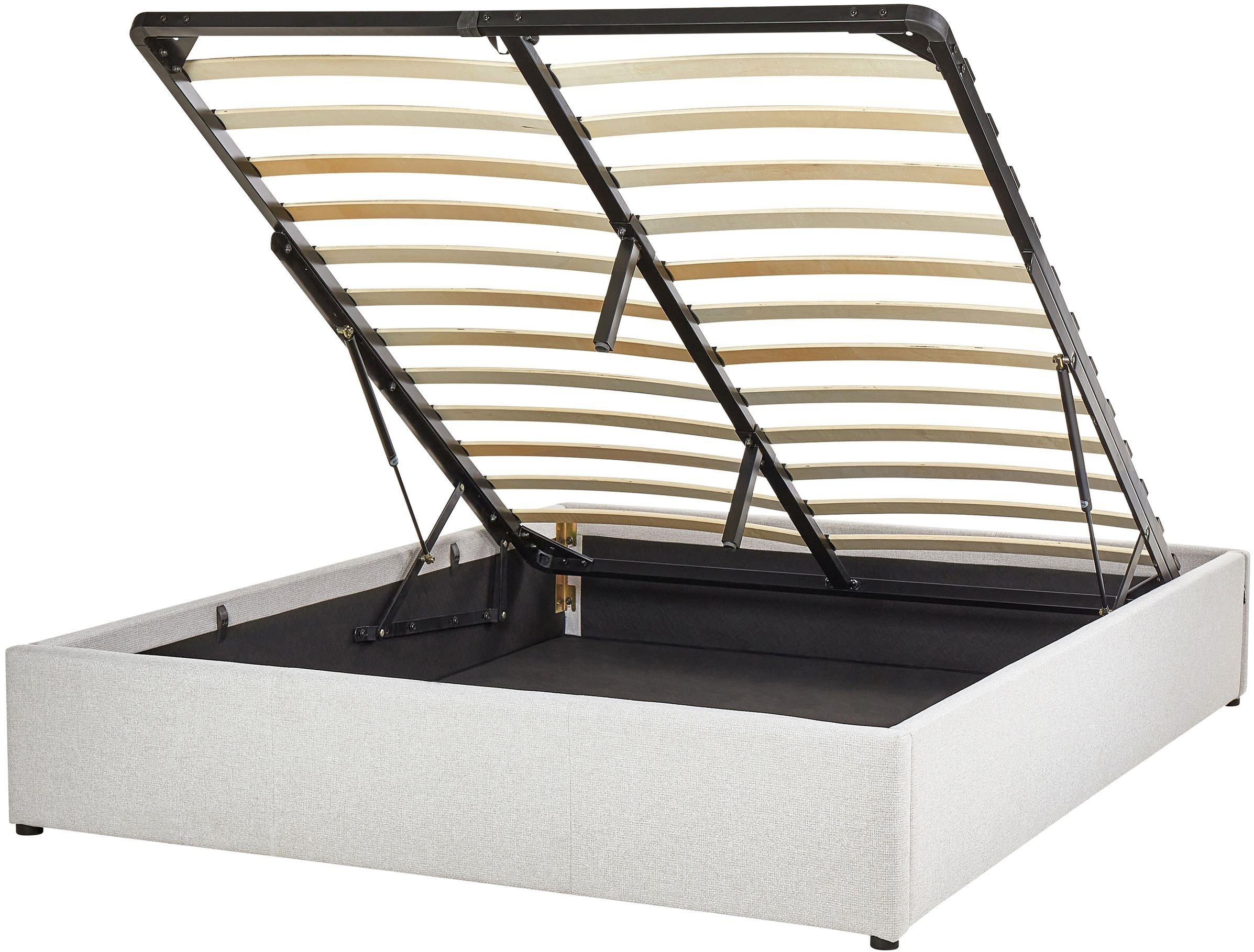 Łóżko z pojemnikiem DINAN 140 x 200 cm Jasnoszary