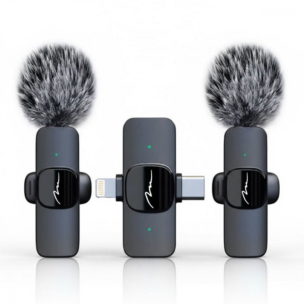 Mikrofon MICRO-MIC DUO - 2x Bezprzewodowy mikrofon krawatowy (zestaw), na klipsie, iOS & Android (OTG), mini, superczuły. USB-C & LIGHTNING