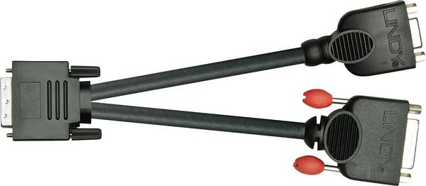 Adapter AV Lindy DVI-I - D-Sub (VGA) - DVI-D czarny (41218)