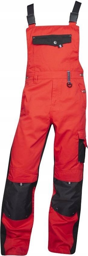 Ardon H9505 - Spodnie ogrodniczki ARDONPRE100 03 czerwono-czarne 50