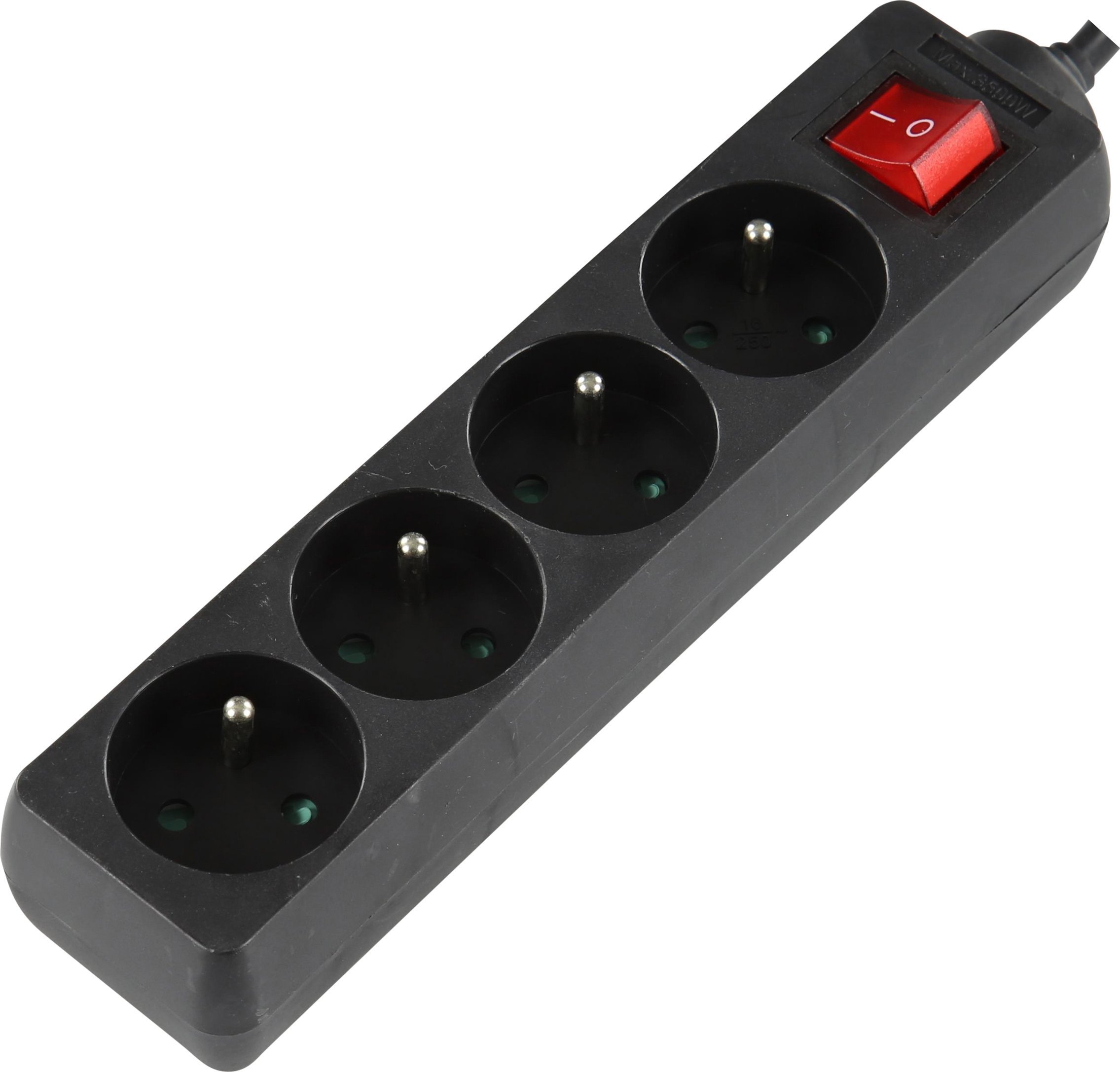 LOGON LPS050 rozgałęziacz 1,5 m 4 x gniazdo sieciowe Czarny