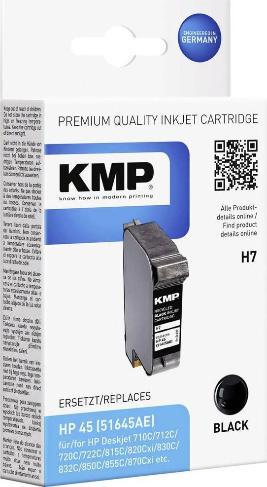 Tusz KMP H7 ink cartridge black compatible with HP 51645 A - 0927,4451