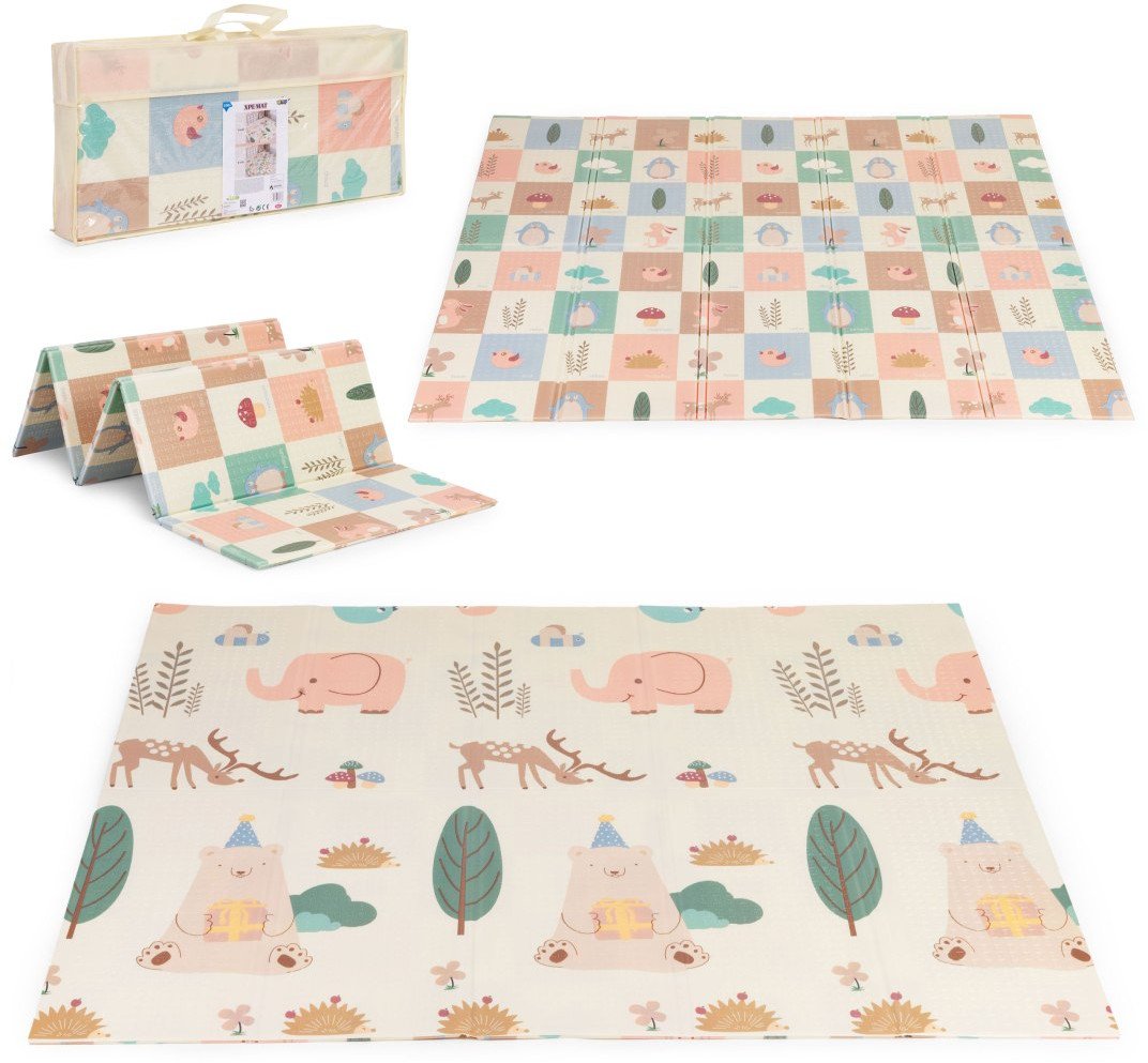 Mata piankowa dla dzieci 200x180 cm edukacyjna dwustronna składana + torba IPLAY EDUKAMP