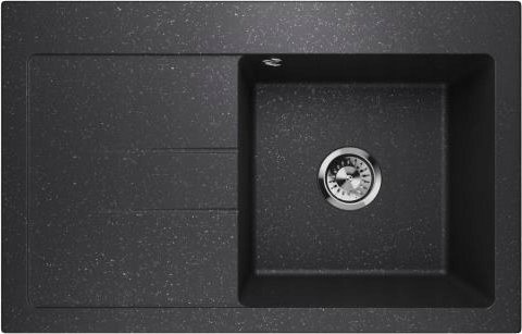 Zlewozmywak Lavello ZLEWOZMYWAK GRANITOWY LAVELLO LUXOR1.0 CZARNY GRAFIT LEWY