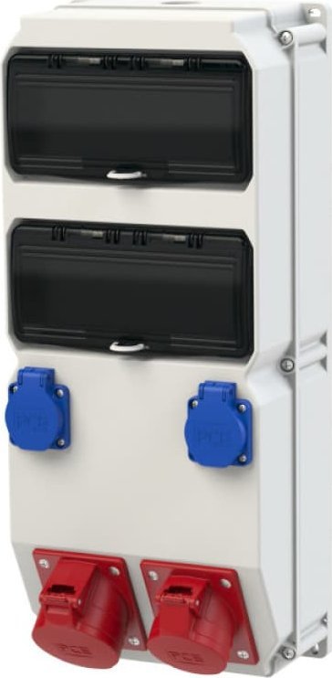 PCE Rozdzielnica stacjonarna SZUBIN 32A/5PxC32 16A/5PxC16 2GSx2B16 FI40 IP44 9025512