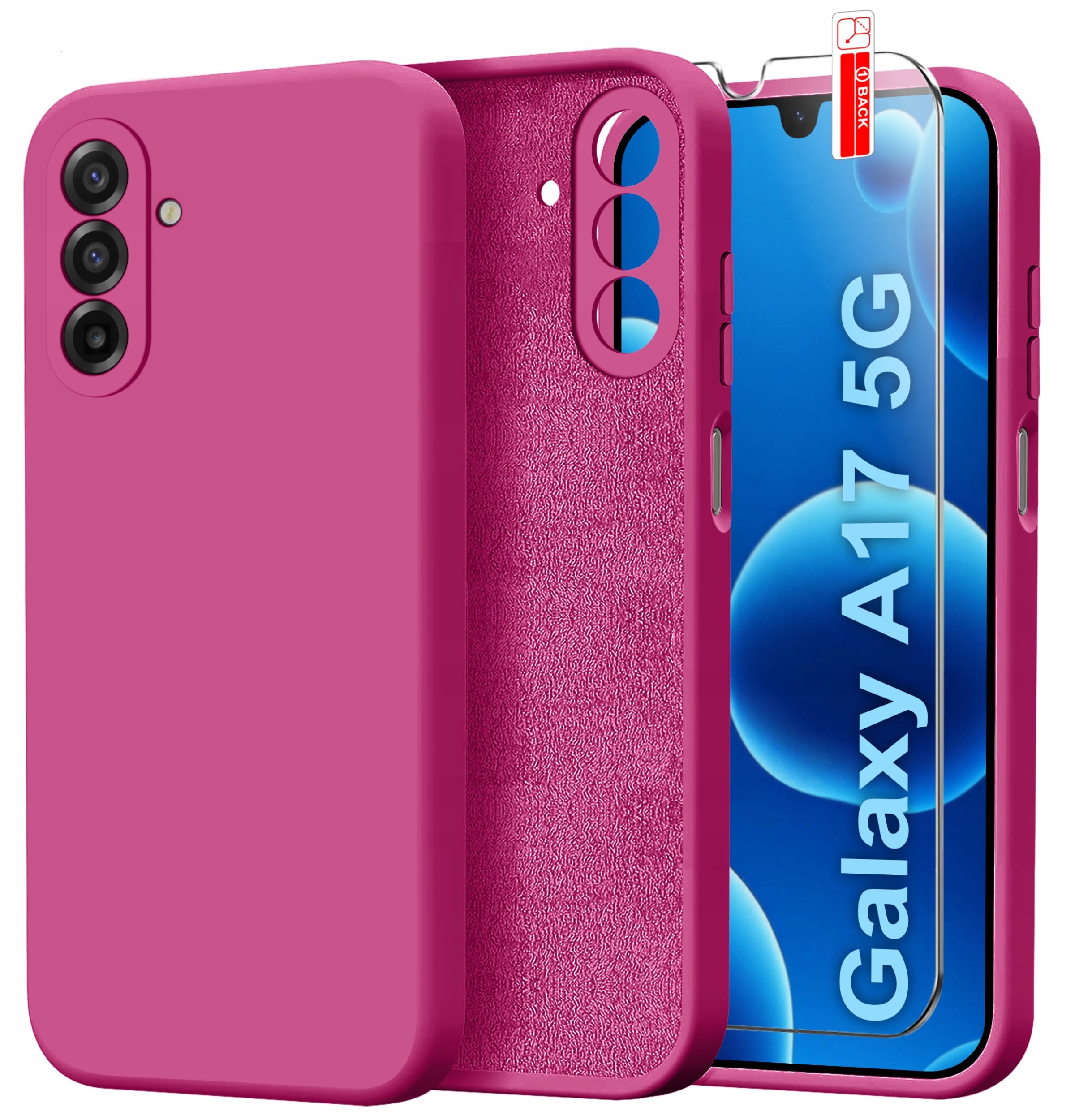 Etui do Samsung A17 5G CASE Silicone ELASTYCZNE + Szkło OCHRONNE 9H