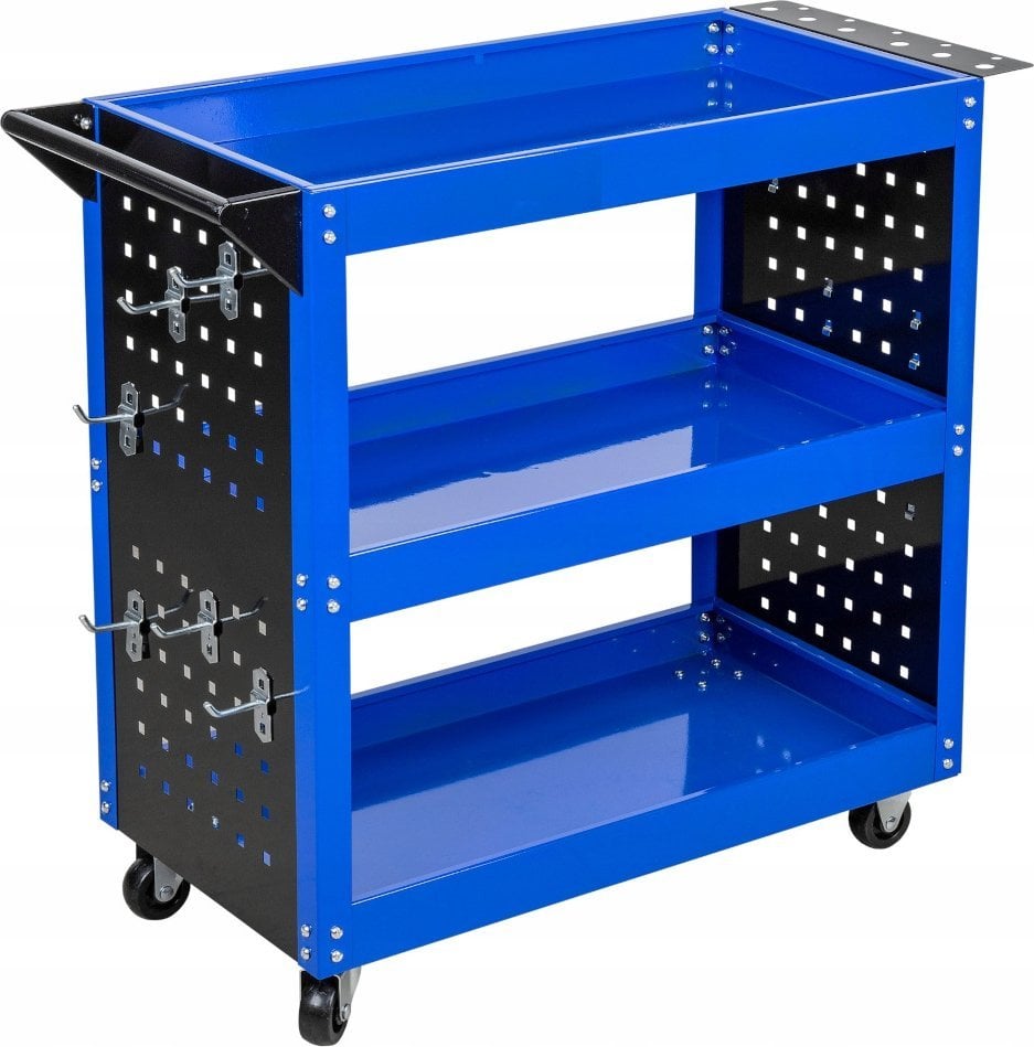 WORKSHOP TROLLEY 3 LEVELS REINFORCED /SILVER