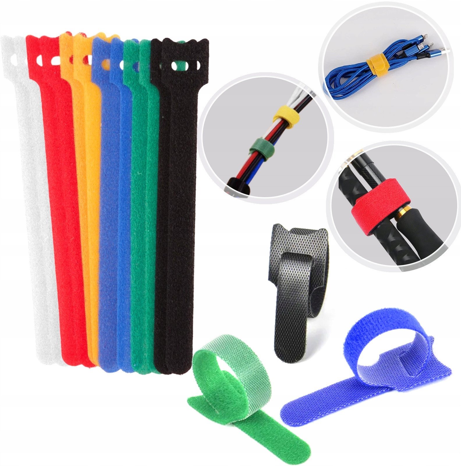 Opaska rzep – organizer do kabli 150mm x 12mm – zestaw 12szt (1000)