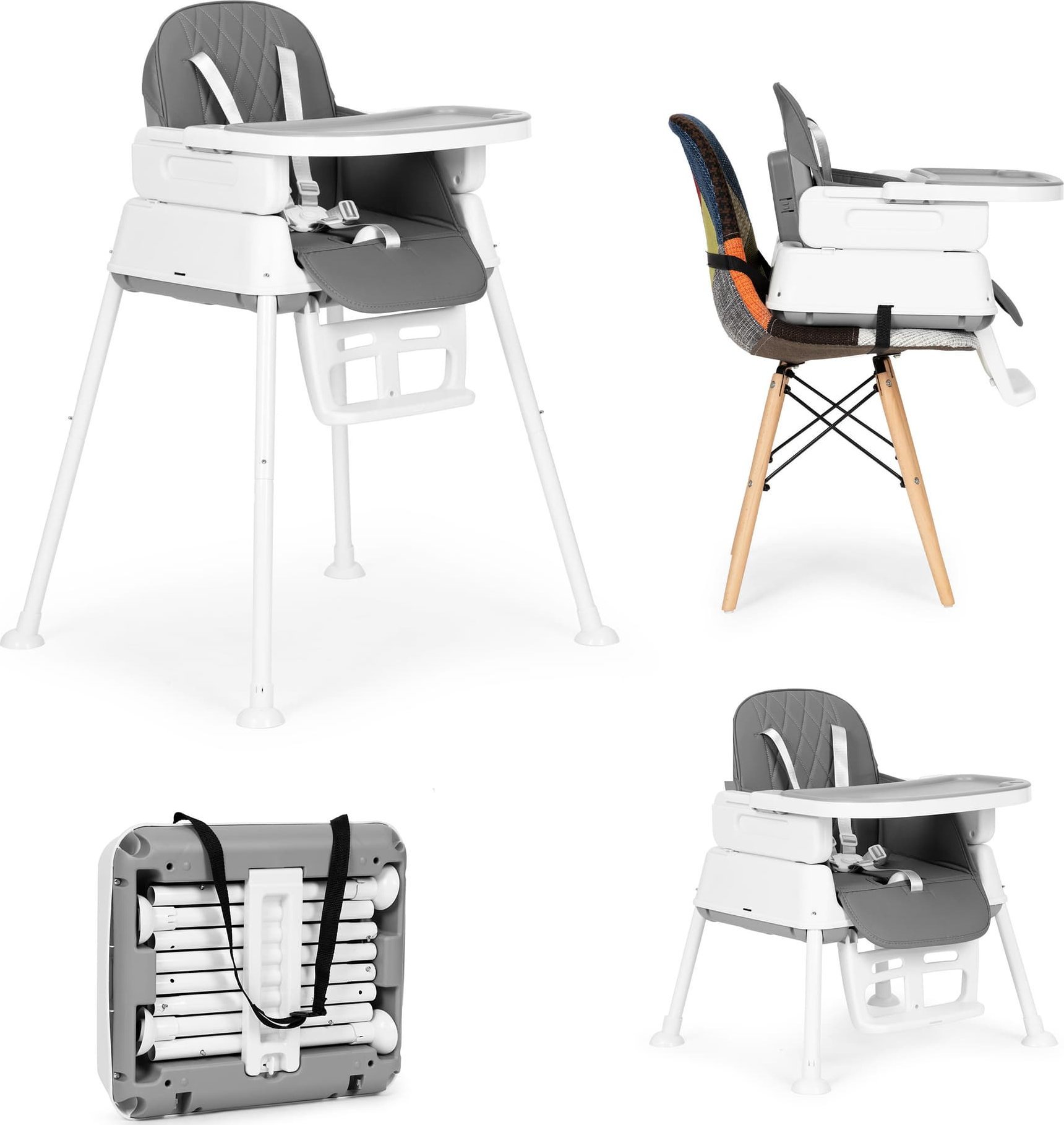 Ecotoys Fotelik krzesełko do karmienia dzieci 3w1 składany ECOTOYS