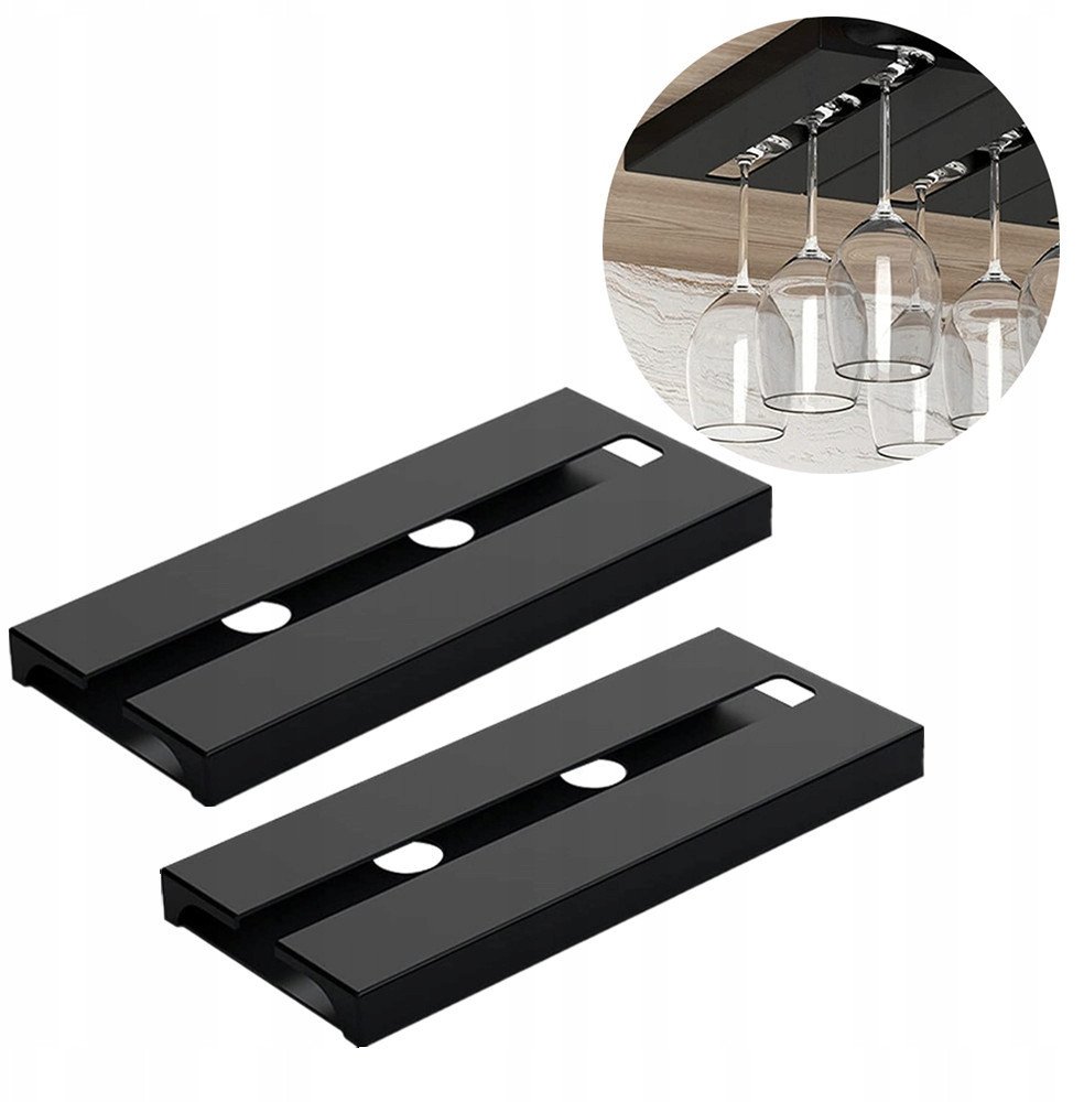 .WIESZAK NA WINO Kieliszki PODWÓJNY Czarny Mat