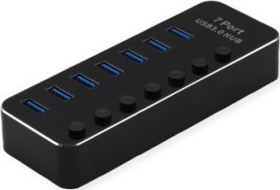 HUB USB Roline Koncentrator USB 3.2 Gen 1 do notebooków ROLINE, 7 portów z możliwością indywidualnego przełączania