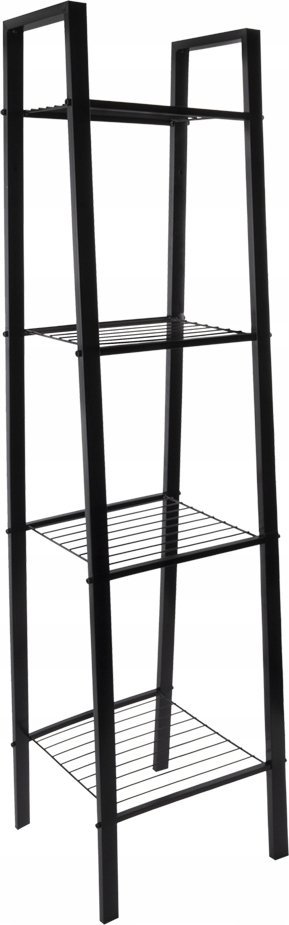 AWD Interior Regał metalowy czarny 148x37,2x34,5cm 4 półki stal malowana