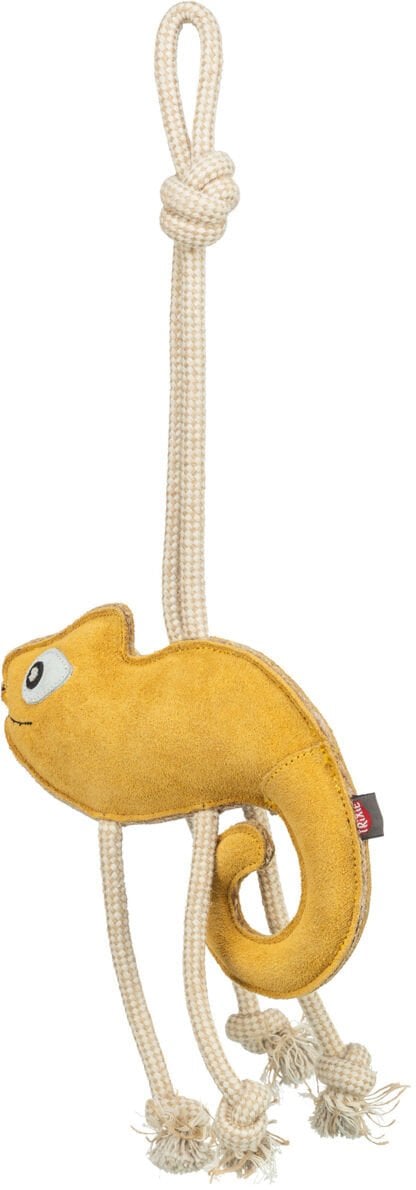 Kameleon na linie, zabawka, dla psa, sk�ra/lina, 28 cm