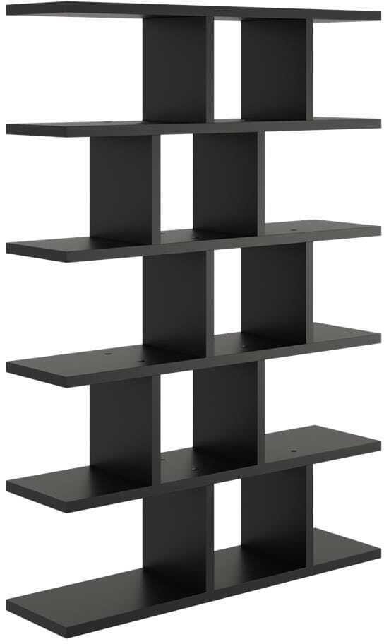 KROKUS Duży regał z półkami biblioteczka, 70x18x101 cm, czarny, mat