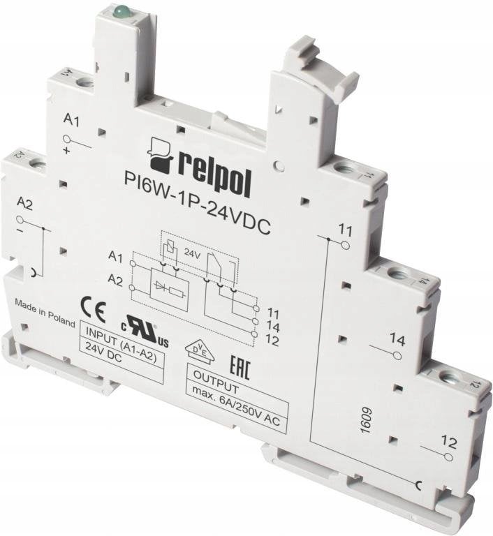 Gniazdo do przekaźnika RM699BV wejście 24VAC/DC szerokość 6,2mm PI6W-1P-24VDC 855995